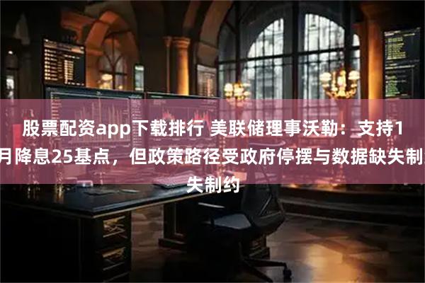 股票配资app下载排行 美联储理事沃勒:支持10月降息25基点,但政策路径受政府停摆与数据缺失制约