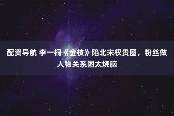 配资导航 李一桐《金枝》陷北宋权贵圈，粉丝做人物关系图太烧脑